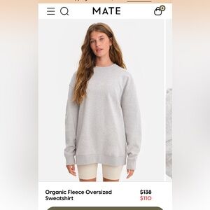 Mate the label Organic Fleece Oversized Sweatshirt